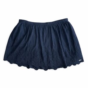 Hollister Dark Blue Embroidered Mini Skirt